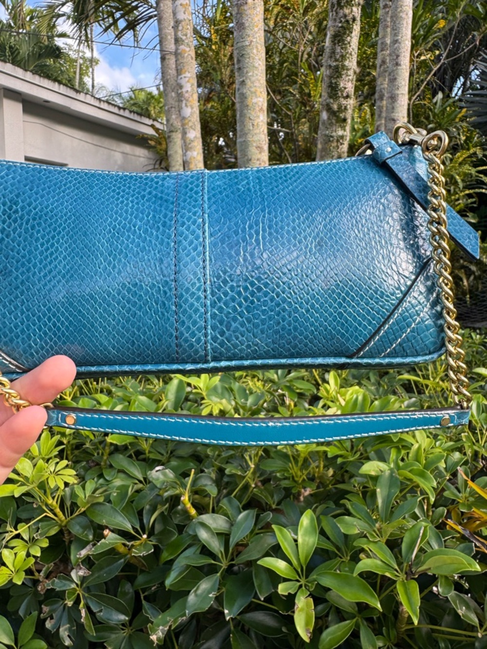 Coach Legacy Rare Exotic Blue Python 🦋Snakeskin Demi Clutch Mini Vintage Y2K - Picture 9 of 9